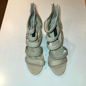 White House I Black Market Gladiator Heels, Size 8, Cream color